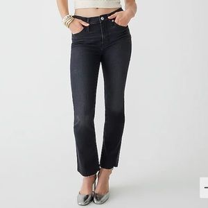 J. Crew Demi Boot Crop Raw Hem High Rise Charcoal Black Denim Jeans 32T Tall